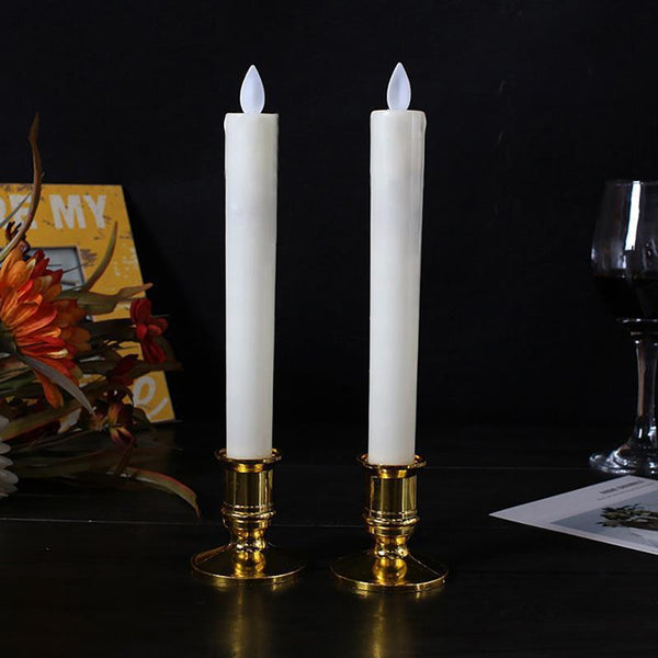 Velas LED con Base Dorada para Navidad, Bodas y Fiestas