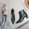 Botas Cortas de Cuero para Mujer con Tacón Grueso