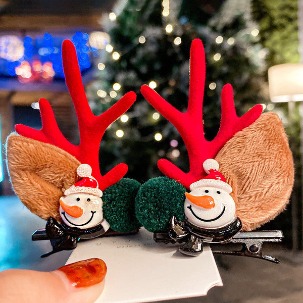 Pinzas Navideñas Decorativas - Clips Festivos de Pato, Muñeco de Nieve y Astas