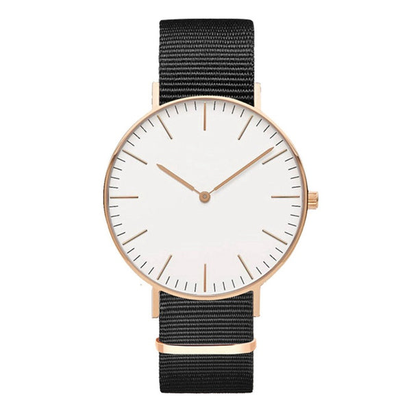 Reloj de Hombre Cuarzo Oro Rosa Ultra Delgado con Correa de Acero Doble Aguja
