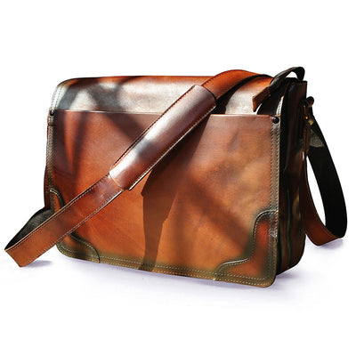 Bolso Bandolera de Cuero Crazy Horse para Computadora de 14 Pulgadas - Image 16
