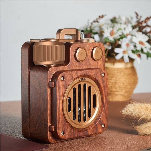 Parlante Bluetooth Inalámbrico Retro Compacto