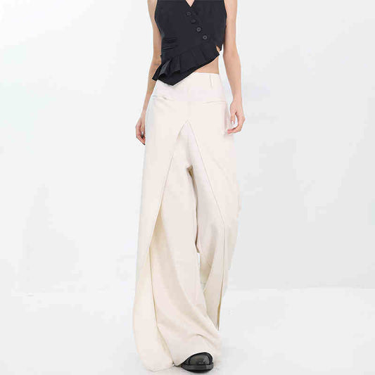 Pantalones Sueltos Negros Casuales para Mujer - Corte Recto