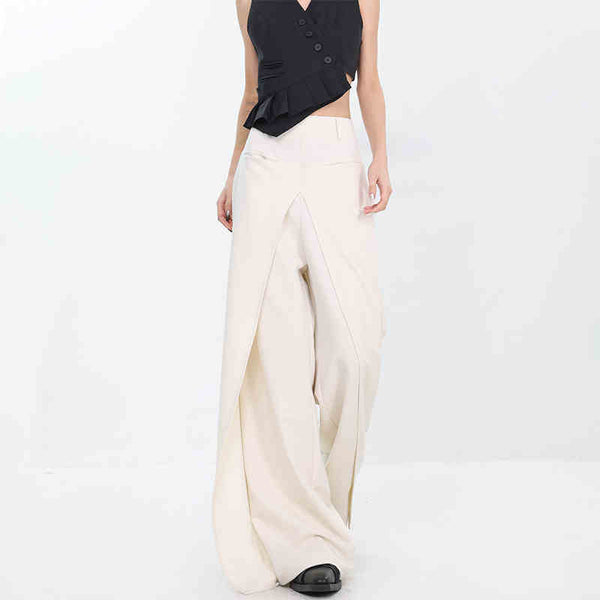 Pantalones Sueltos Negros Casuales para Mujer - Corte Recto