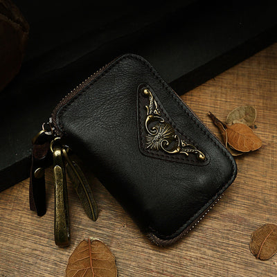 Llavero de Cuero Genuino para Hombre - Diseño Artesanal Personalizado