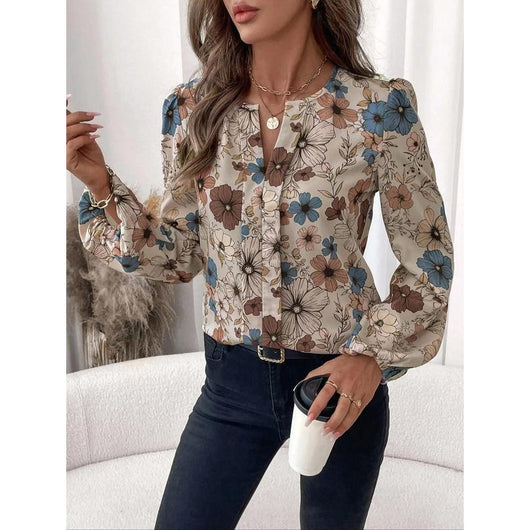 Blusa Elegante con Cuello Camisero y Estampado Floral - Image 3