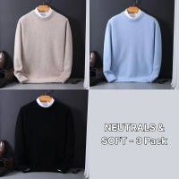 Suéter Holgado para Hombre Cuello Redondo Tejido Base Oversized - Image 21