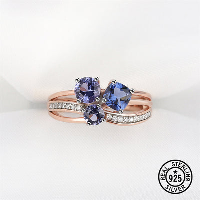Anillo de Plata Esterlina con Baño de Oro Rosado y Separación de Tonos - Image 3