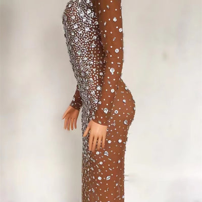 Falda de Danza Latina con Malla y Lentejuelas Elástica - Image 6