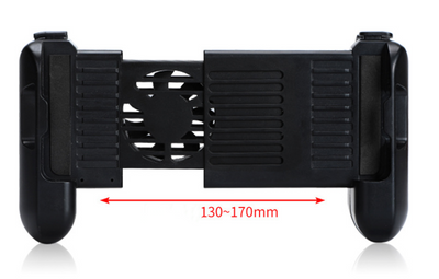 Black mobile game controller with integrated cooling fan and ergonomic grips for smartphones. - Image 11