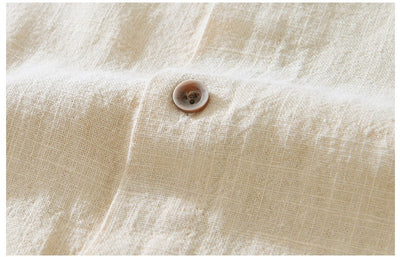 Camisa Ligera de Algodón, Lino y Ramio con Solapa - Manga Corta - Image 13