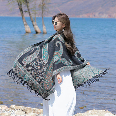 Bufanda Étnica Jacquard en Cashmira Artificial para Mujer - Image 2