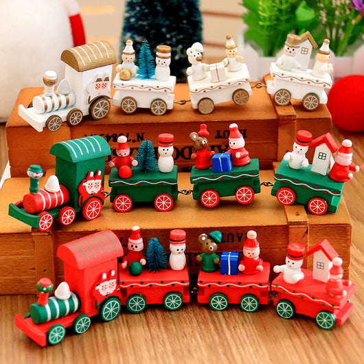 Set de 4 Trenes de Madera Miniatura para Niños