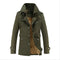 Abrigo Trench Largo Holgado con Cuello de Solapa Acolchado en Terciopelo