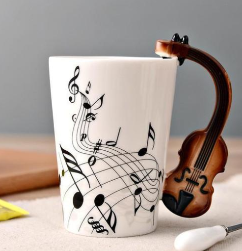 Taza de Cerámica con Asa de Saxofón y Notas Musicales - Image 15