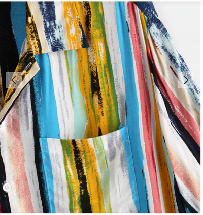 Camisa Hawaiana de Rayas 100% Algodón para Hombre - Image 4