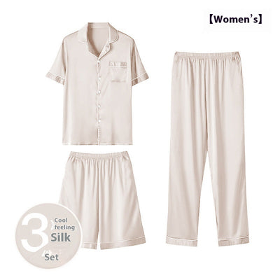 Pijama de Seda Helada para Hombre - Conjunto de Tres Piezas - Image 14