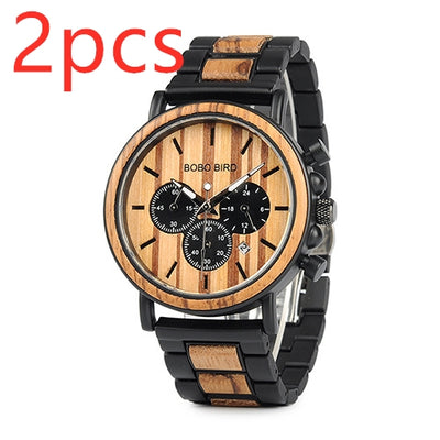Reloj de Madera BOBO BIRD Cronógrafo Militar Lujo para Hombre - Image 36