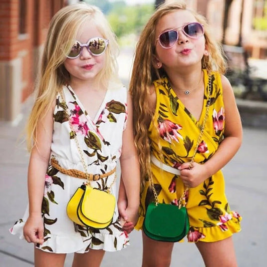 Conjunto Floral de Verano para Niñas - Ropa Estampada Fresca
