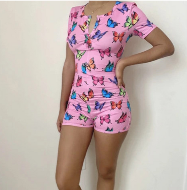 Jumpsuit de Manga Corta con Botones