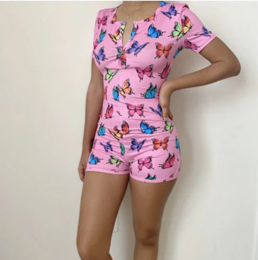 Jumpsuit de Manga Corta con Botones