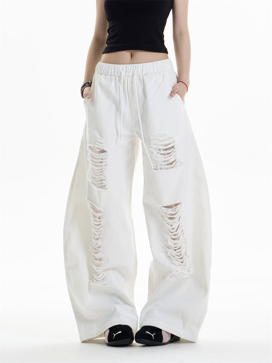 Pantalones Anchos Rotos para Mujer - Diseño Casual Desenfadado - Image 20