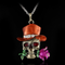Vintage diamond-studded skull necklace Coffee