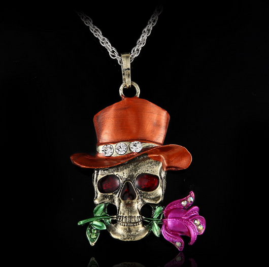 Collar de Calavera Vintage Engastado en Diamantes - Image 5