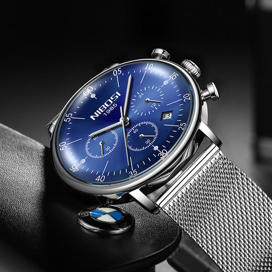 Reloj de Pareja Nibosi con Correa Malla - Cuarzo Elegante - Image 4