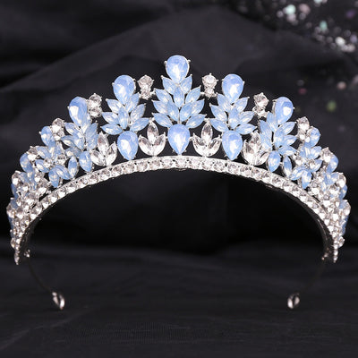 Corona Nupcial de Cristal Verde Brillante con Aleación y Incrustaciones - Image 50