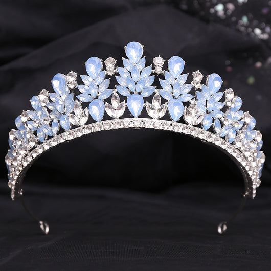 Corona Nupcial de Cristal Verde Brillante con Aleación y Incrustaciones - Image 50