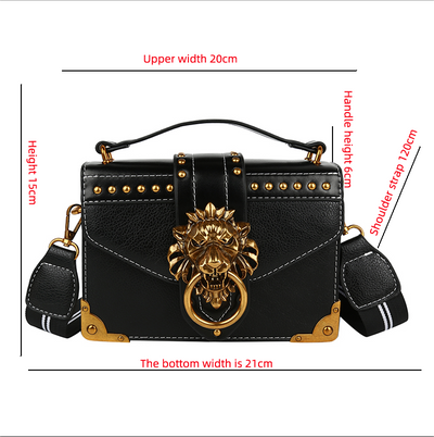 Bolso Bandolera de Moda con Cabeza de León Metálica - Image 13