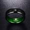Anel de Casamento Masculino Tungstênio Carboneto Zircônia Verde Fosco