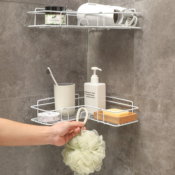 Estante Esquinero de Baño en Hierro Forjado con Soporte de Almacenamiento