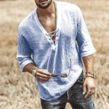 Playera Estampada con Encaje de Manga Media para Hombre - Image 6
