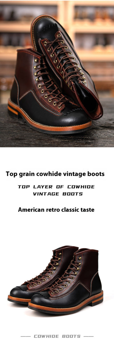 Botas de Motocicleta Estilo Retro Americano para Hombre - Image 12