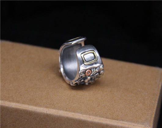 Anillo de Plata Esterlina 925 con Patrón Dragón Vintage - Image 8