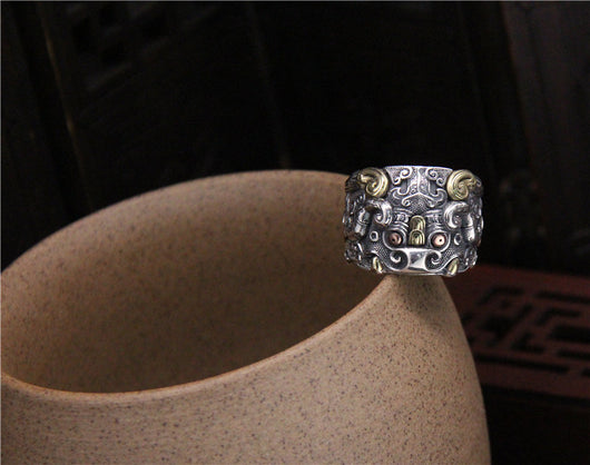 Anillo de Plata Esterlina 925 con Patrón Dragón Vintage - Image 18