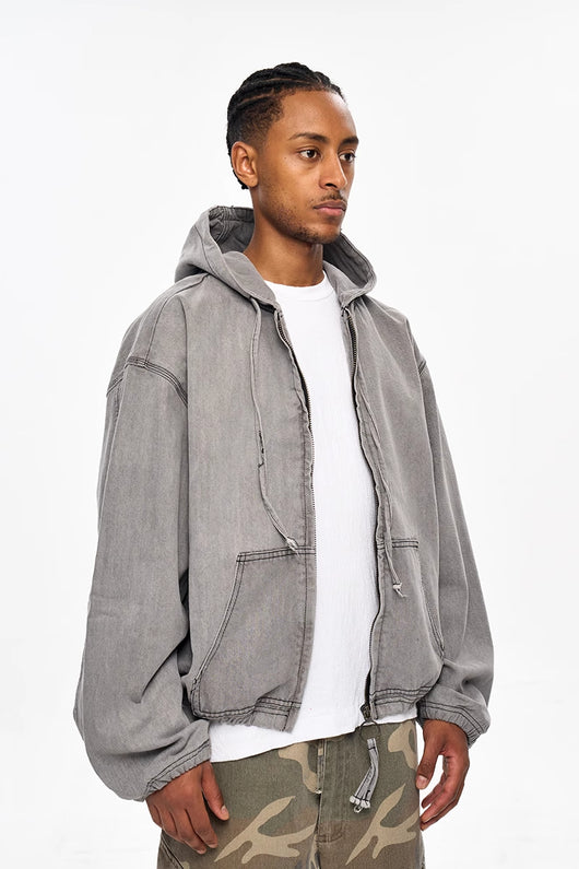 Chamarra de Mezclilla Suelta con Cierre para Hombre - Image 11