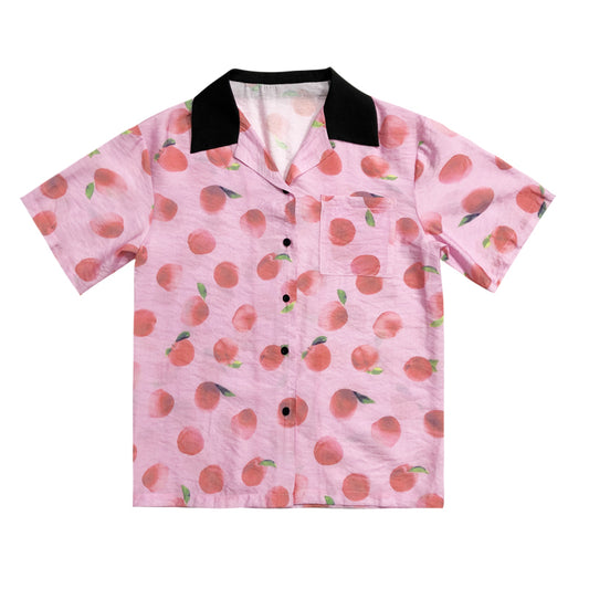 Camisa Estampada en Tono Durazno