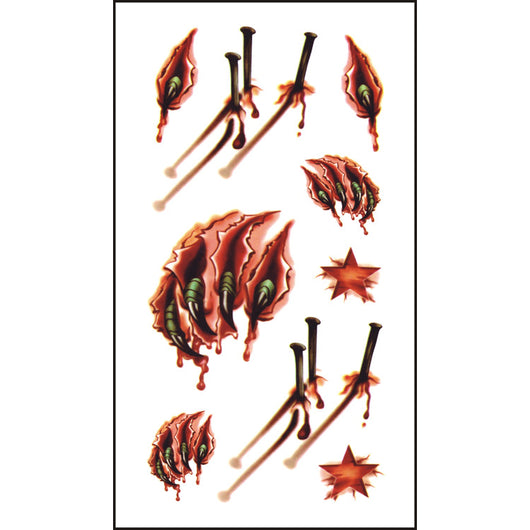 Pegatina de Tatuaje de Herida de Halloween - Image 16
