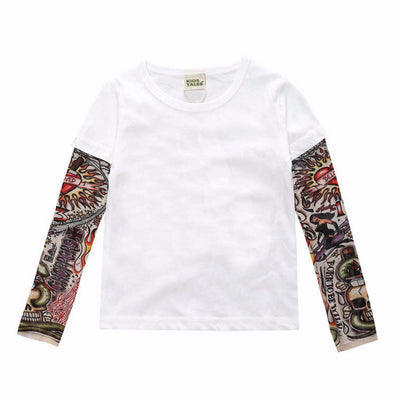 Remera Manga Larga con Diseño Tatuaje y Costuras - Image 7
