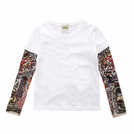 Remera Manga Larga con Diseño Tatuaje y Costuras - Image 7