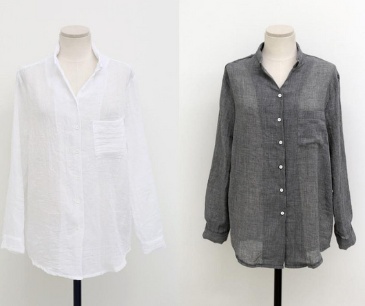 Camisa de lino y algodón manga larga con diseño literario - Image 7