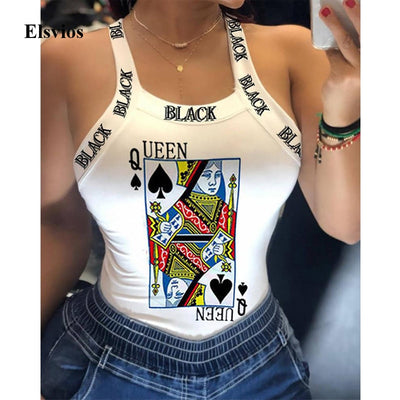 Camiseta Estampada con Detalles de Correas