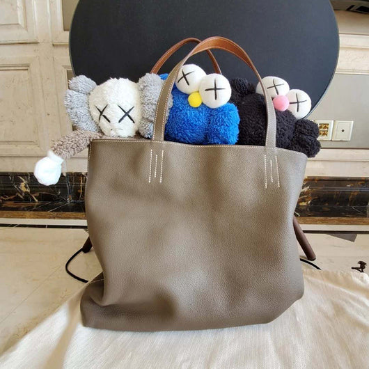 Bolso Tote de Cuero Genuino Doble Cara - Gran Capacidad - Image 9