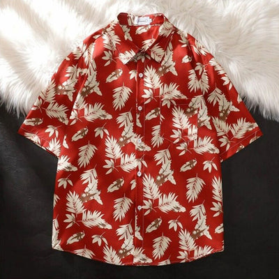 Camisa de Playa Hawaii Ice Silk con Estampado Tropical - Image 6