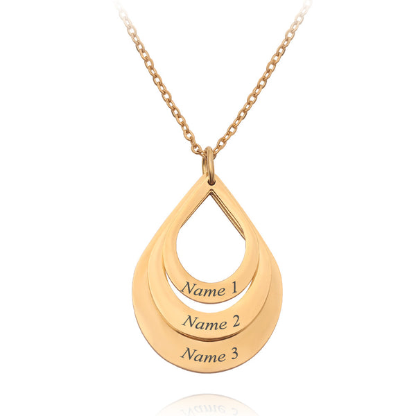 Collar Colgante de Acero Inoxidable Personalizado con Grabado de 3 Gotas de Agua y Nombre para Mujeres - Image 9