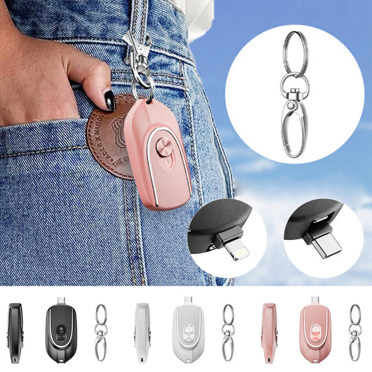 Power Bank Llavero 2 en 1 - Cargador Portátil 1200mAh con Doble Salida