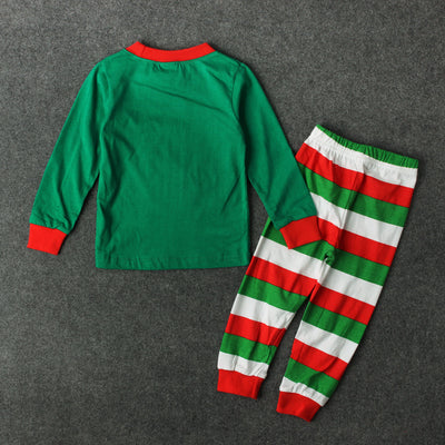 Pijama Infantil Navideño de Dos Piezas con Patrón de Rayas y Manga Larga - Image 5